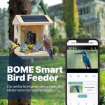 Vogelvoederhuisje met Camera en Audio - AI Vogelherkenning - Hout - Dubbel zonnepaneel - Hangend