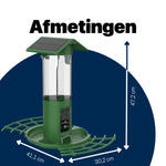 Vogelvoedersilo - 2K HD Camera - AI Vogelherkenning - Dubbel Zonnepaneel
