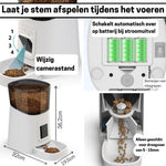 Voerautomaat - Camera en Audio - Inclusief SD-Kaart - Automatische Voerbak Kat - Wit