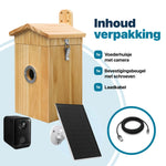 Vogelhuisje met Camera en Audio - Hout - Nestkastje - Inclusief Extern Zonnepaneel