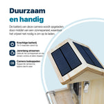 Vogelvoederhuisje met Camera en Audio - AI Vogelherkenning - Hout - Dubbel zonnepaneel - Hangend