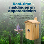 Vogelhuisje met Camera en Audio - Hout - Nestkastje - Inclusief Extern Zonnepaneel