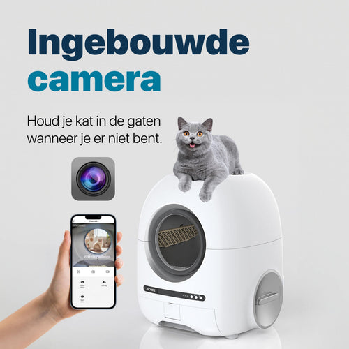 Automatische Kattenbak met Camera en App - Zelfreinigende Kattenbak