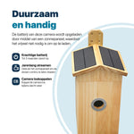 Vogelhuisje met Camera en Audio - Hout - Nestkastje - Ingebouwde Zonnepanelen