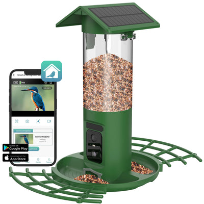 Vogelvoedersilo - 2K HD Camera - AI Vogelherkenning - Dubbel Zonnepaneel