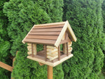 Dutchlander Luxe Vogelvoederhuis berghut American style met voedersilo op standaard