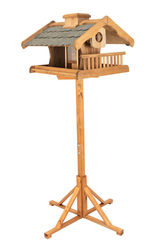 Dutchlander Vogelvoedervakantiehuis DeLuxe met appelprikker en voedersilo's 57 x 57 x 150 cm