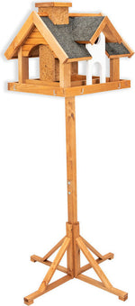Dutchlander Vogelvoedervila met voedersilo op standaard nature 39 x 33 x 150 cm