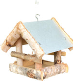 Dutchlander Vogelvoedertafel – Hangend – Berkenhout met Zinken Dak – 19x19x22 cm